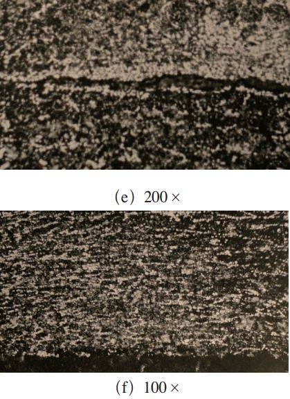 試樣中裂紋及組織 試樣中裂紋及組織