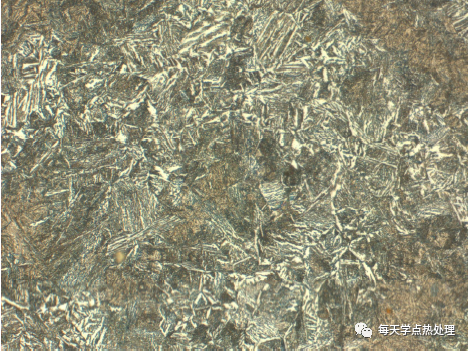 基體組織為回火屈氏體+貝氏體+條狀及小塊狀鐵素體 500× 基體組織為回火屈氏體+貝氏體+條狀及小塊狀鐵素體 500×